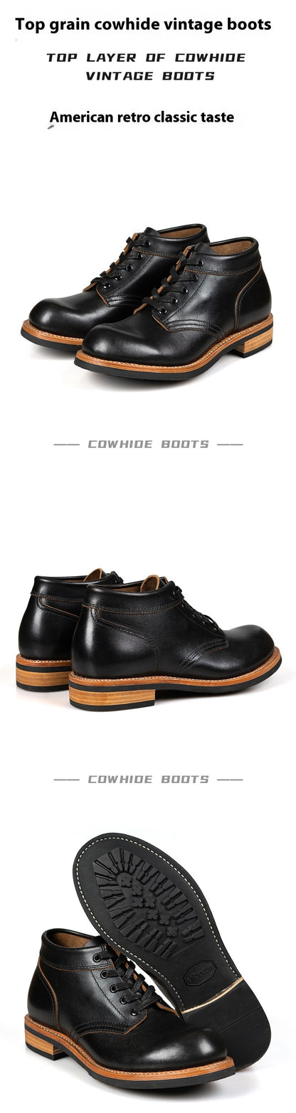 Men's Leather Low-top Short Boot