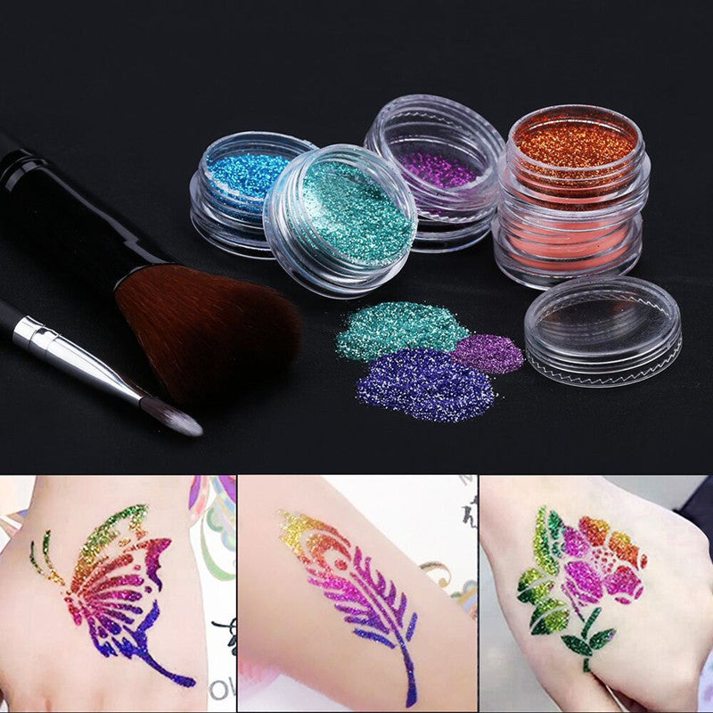 Template Tattoo Glitter  Body Painting set